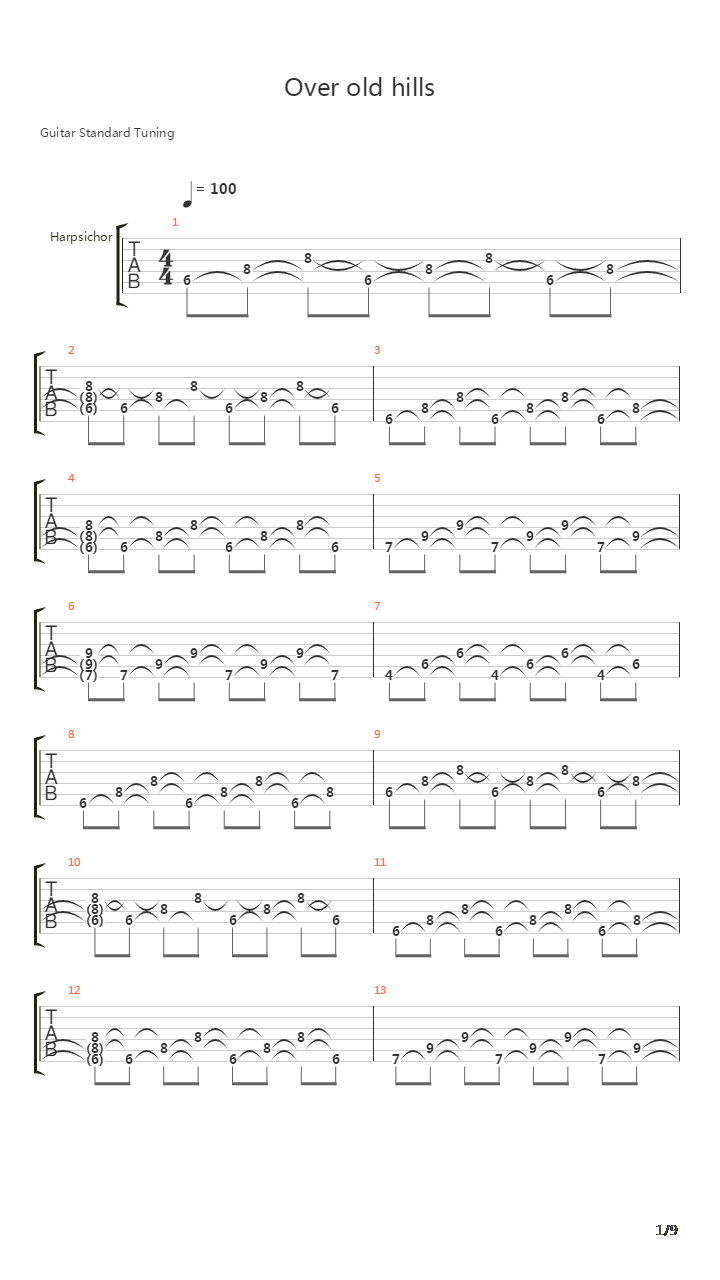 Over Old Hills吉他谱