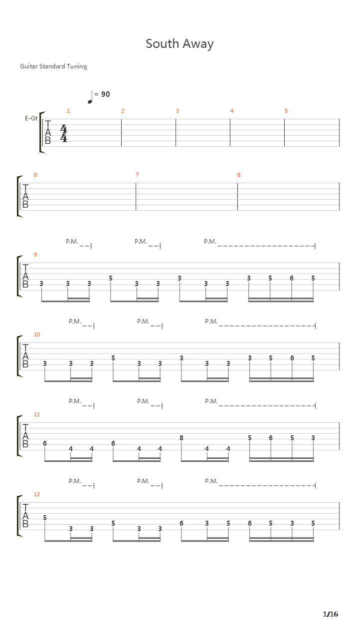 South Away吉他谱