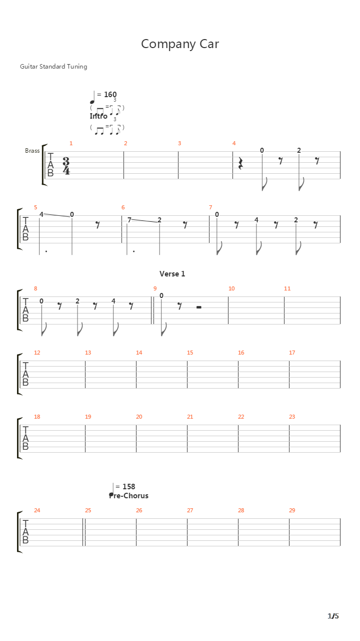 Company Car吉他谱