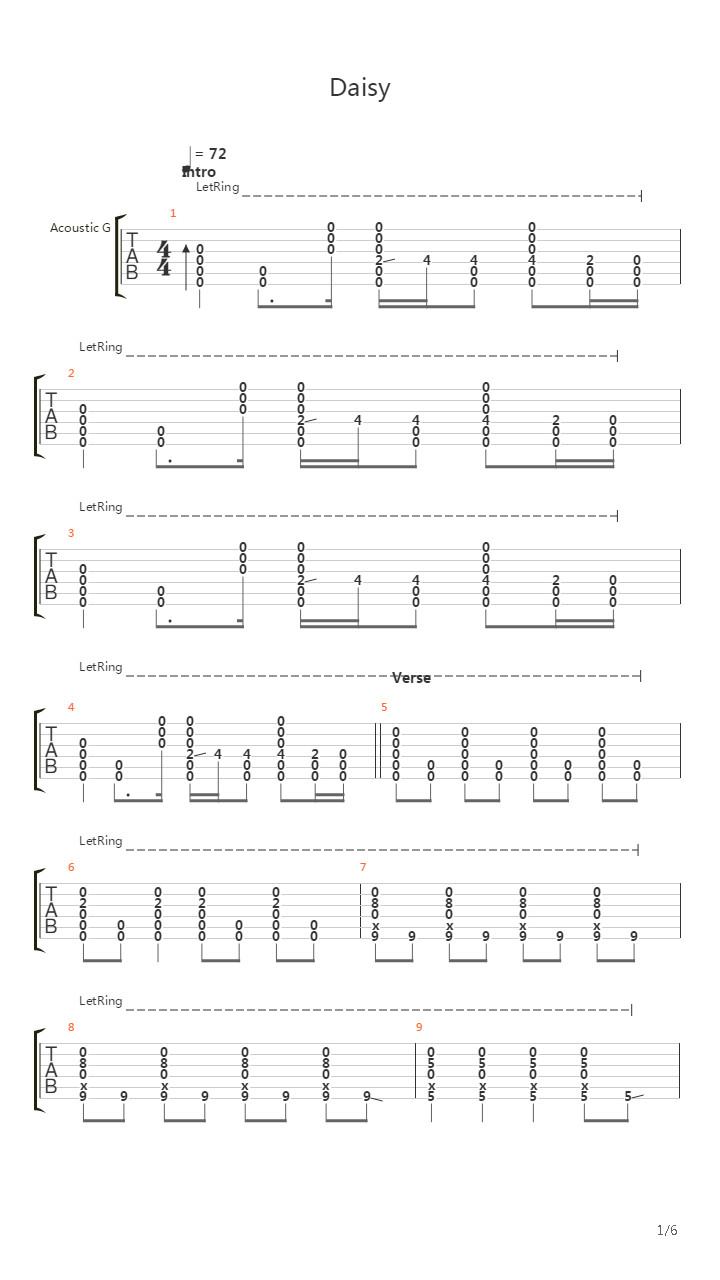 Daisy吉他谱