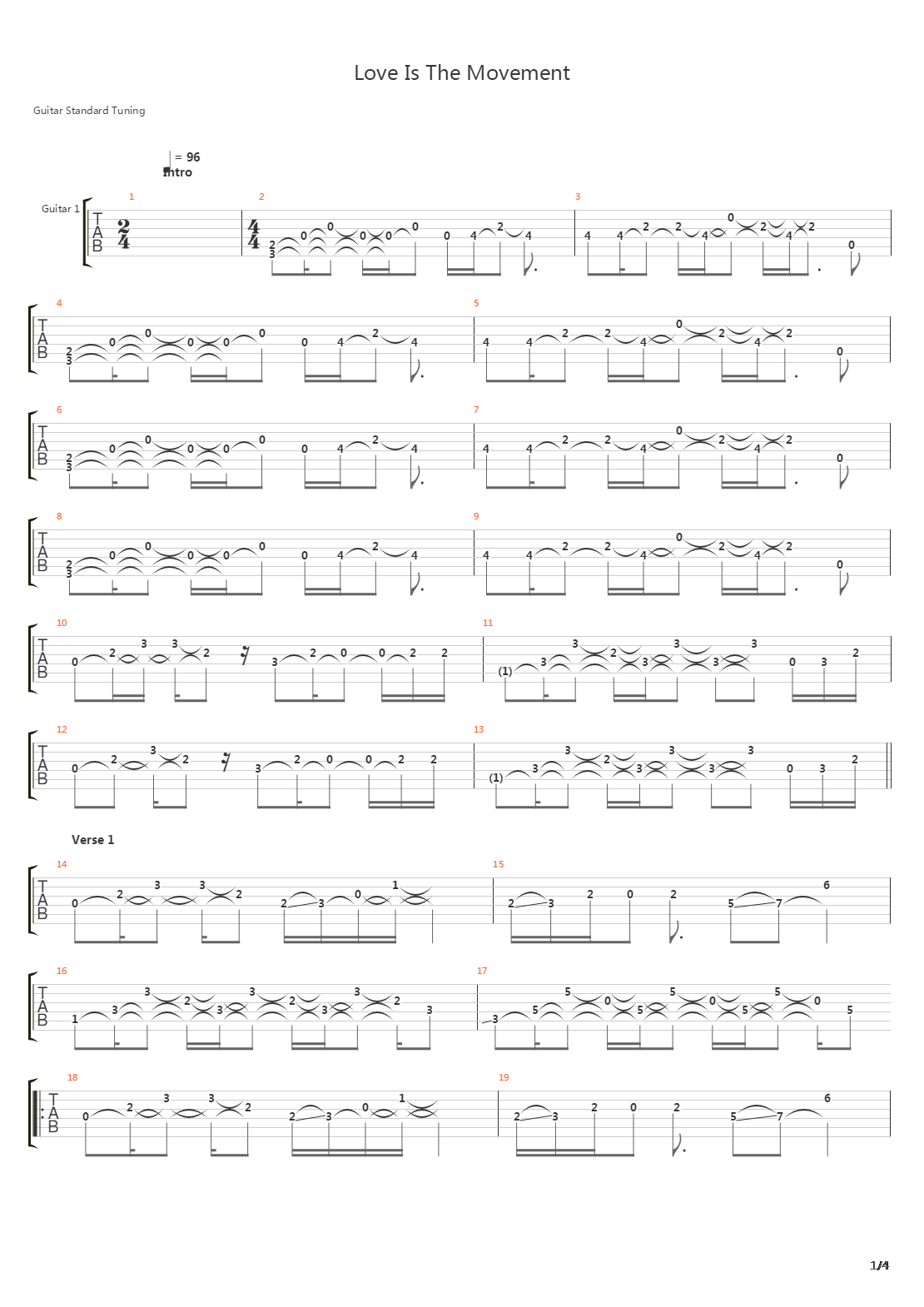 Love Is The Movement吉他谱