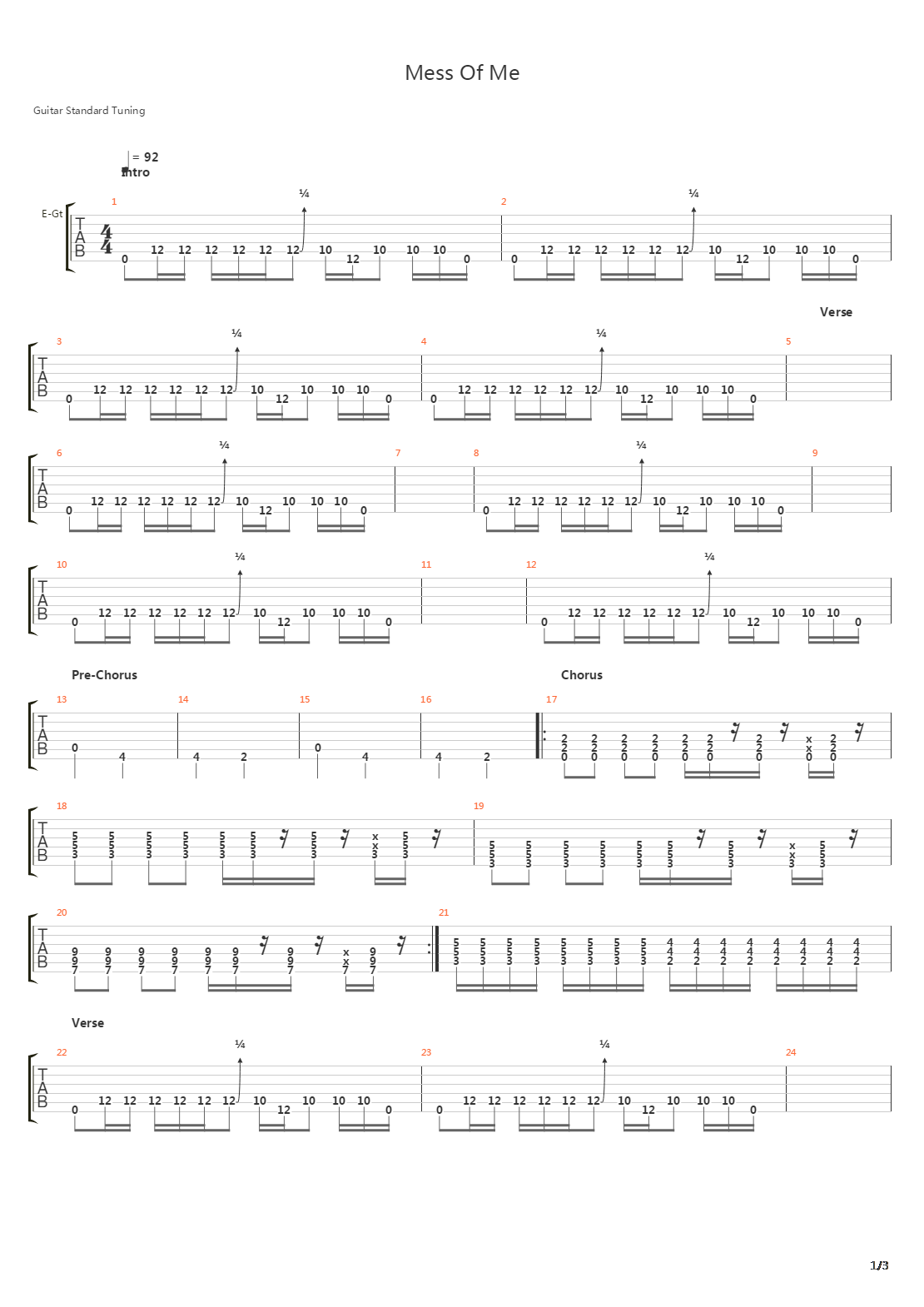 Mess Of Me吉他谱