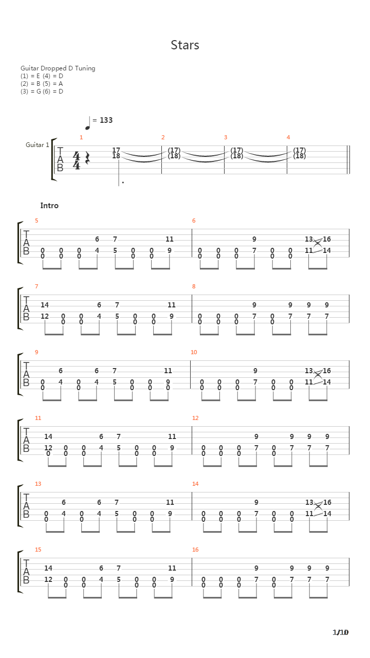Stars吉他谱