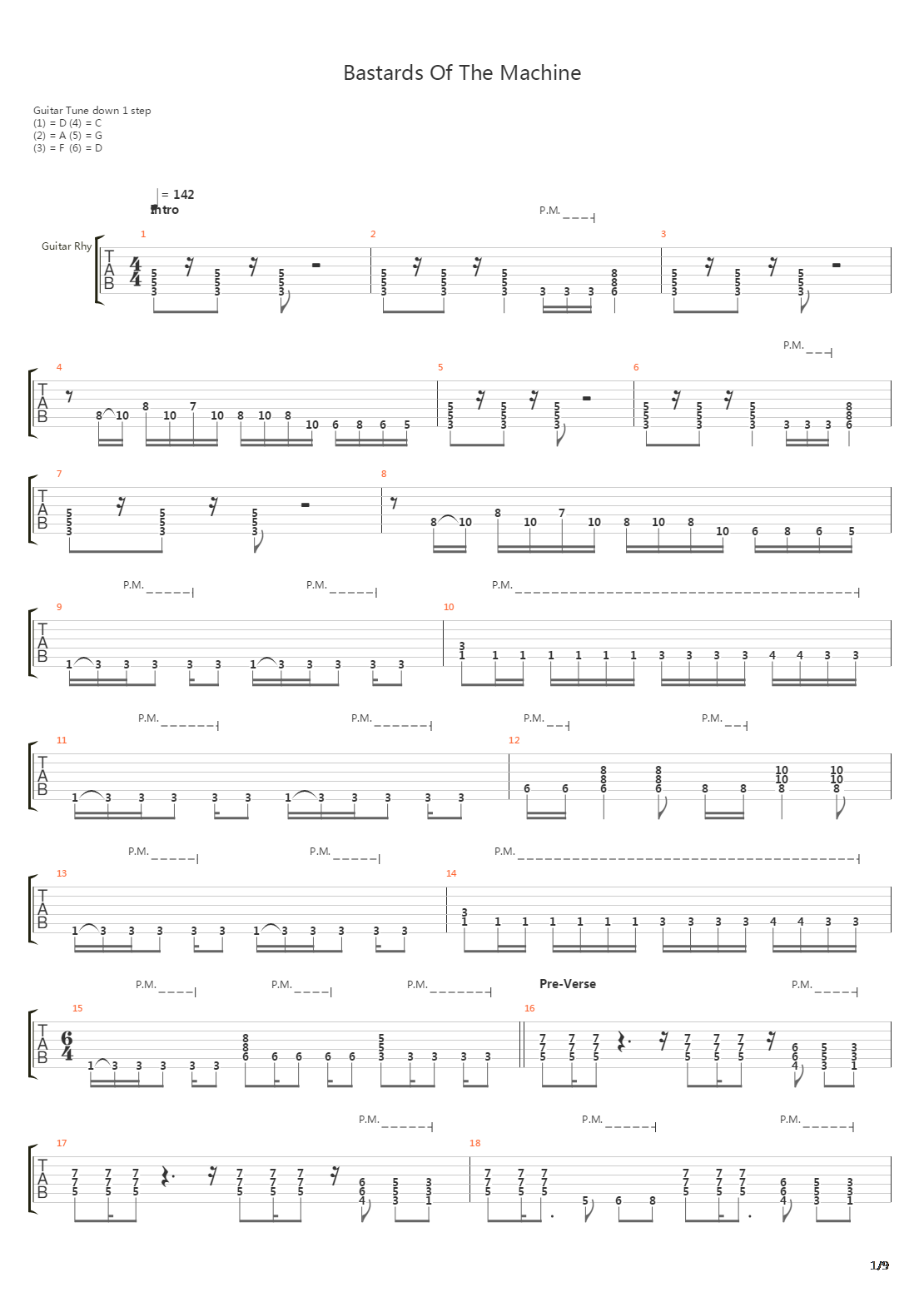Bastards Of The Machine吉他谱