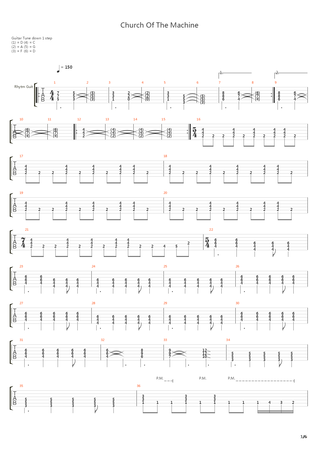 Church Of The Machine吉他谱
