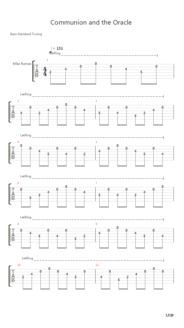 Communion And The Oracle吉他谱