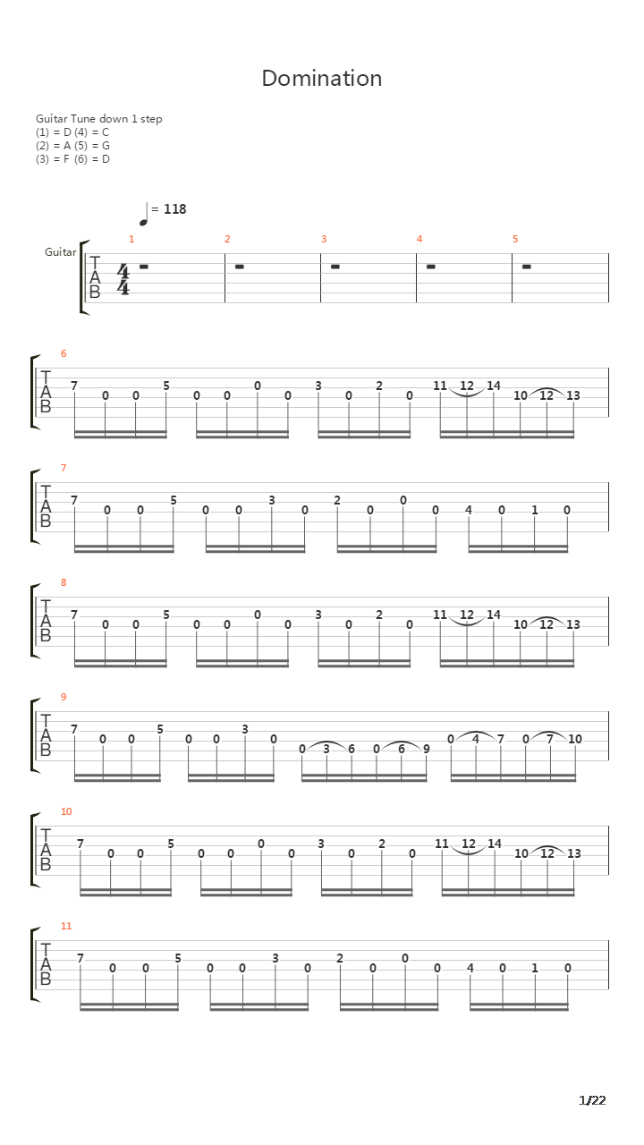 Domination吉他谱