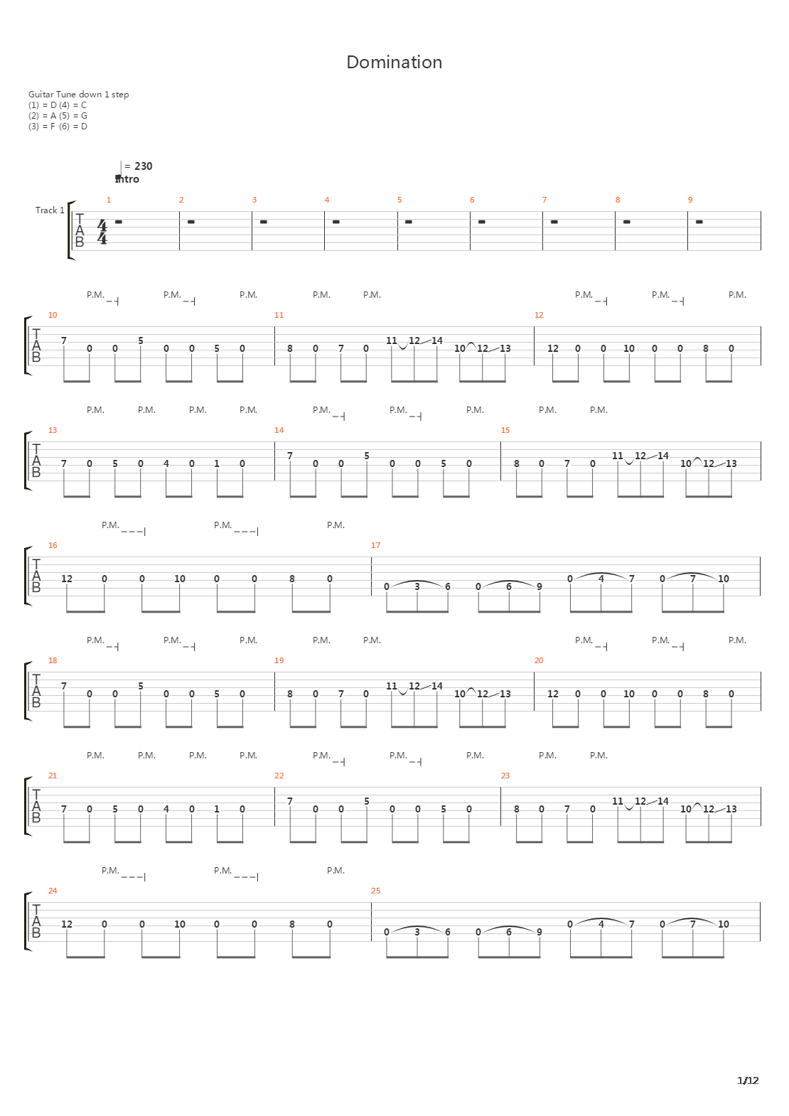 Domination吉他谱