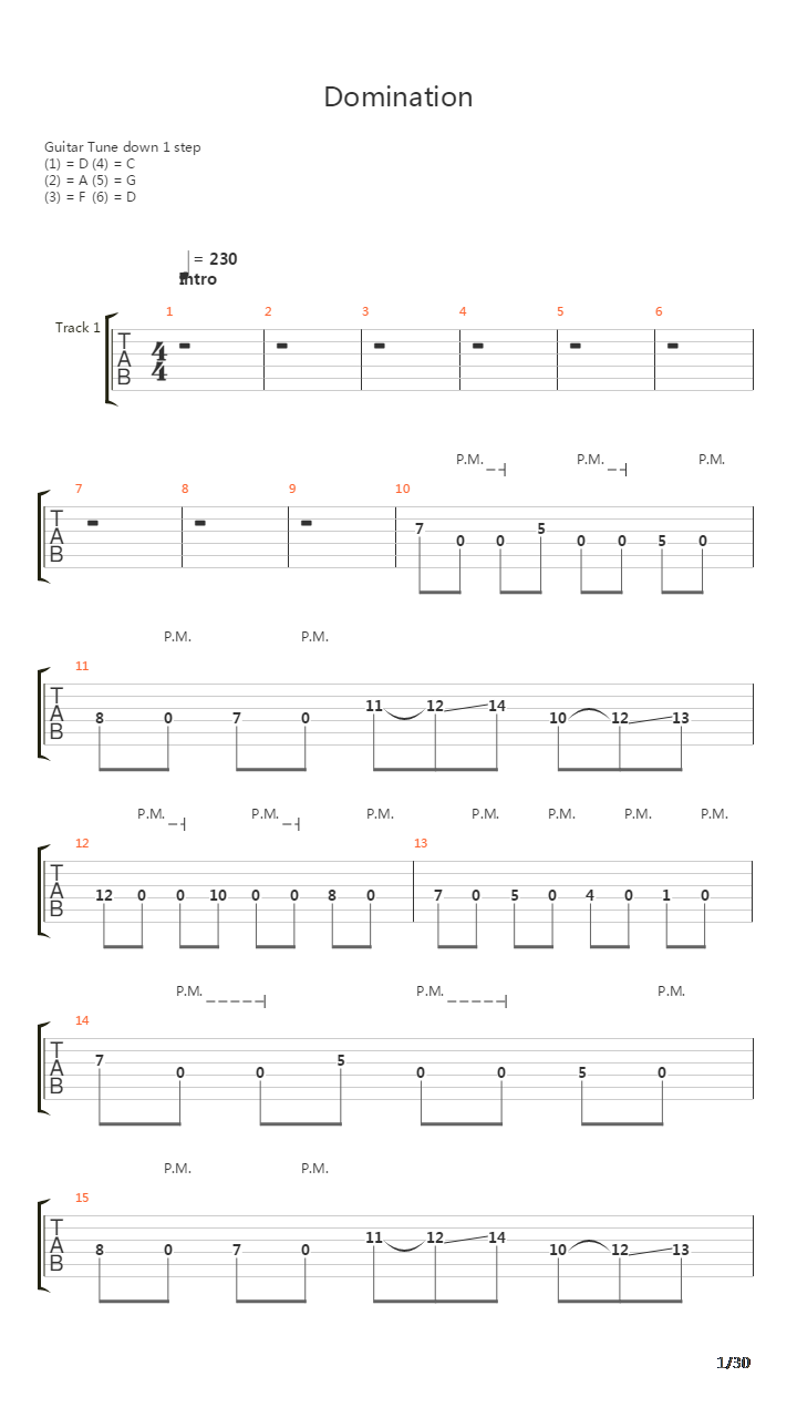 Domination吉他谱