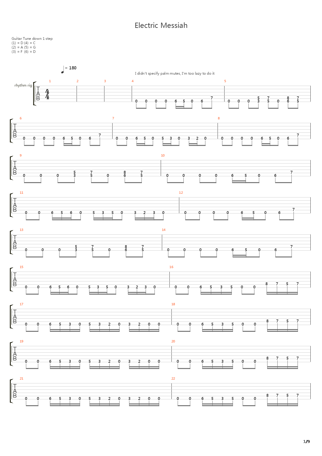 Electric Messiah吉他谱