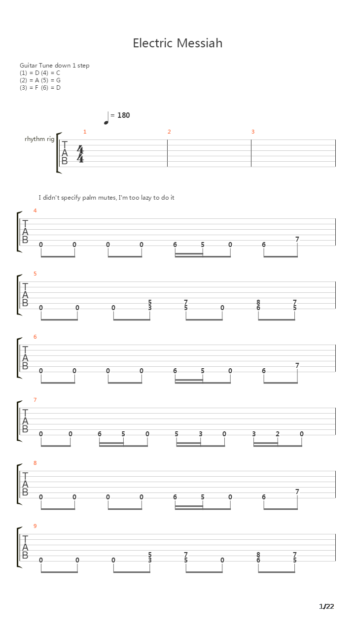 Electric Messiah吉他谱