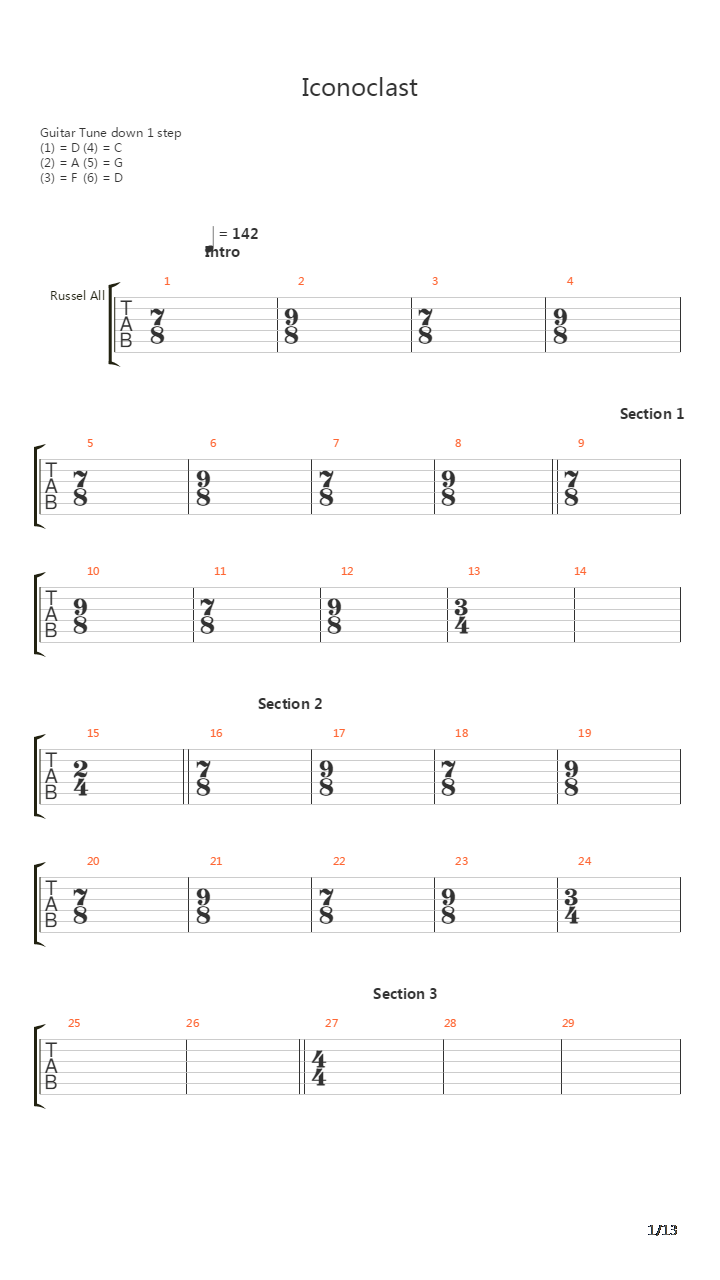 Iconoclast吉他谱