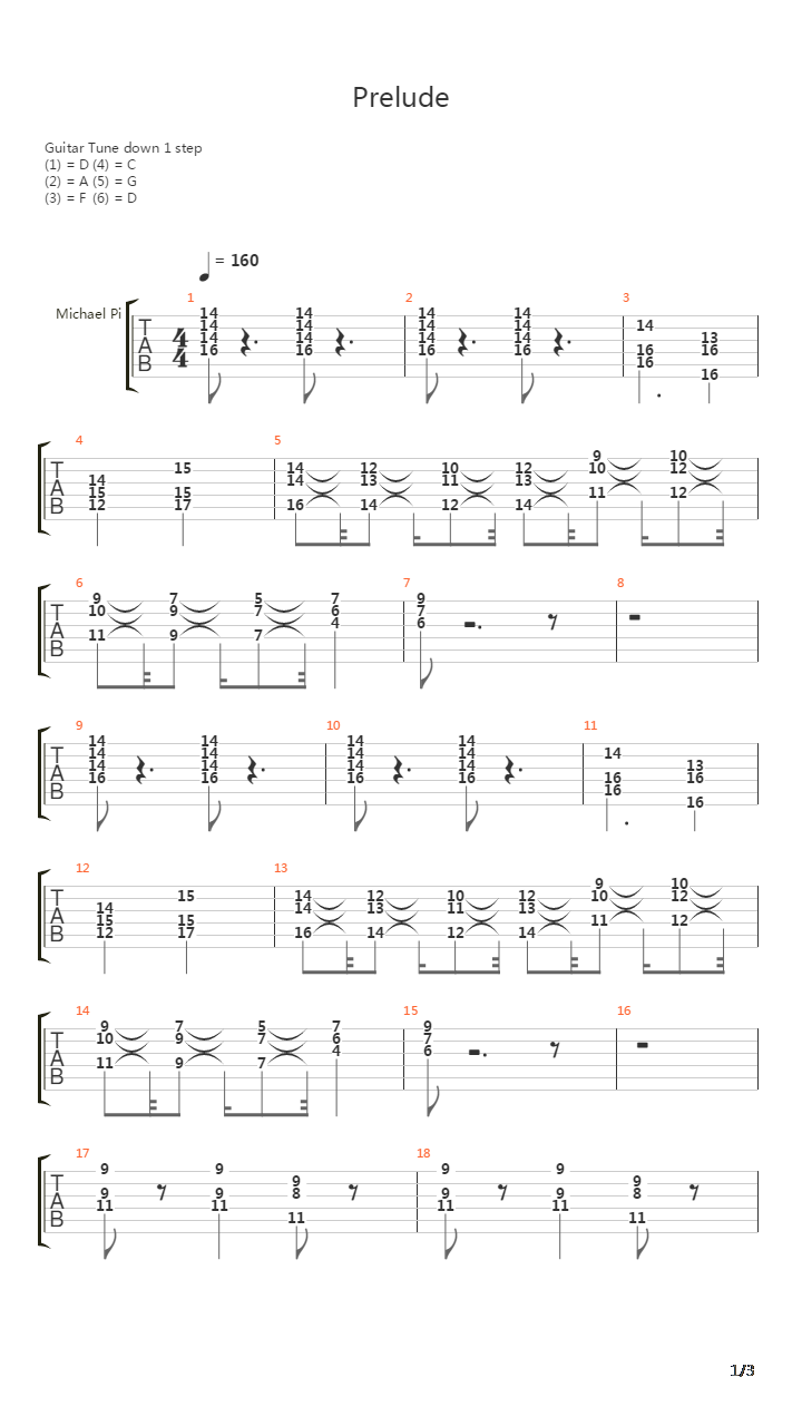 Prelude吉他谱