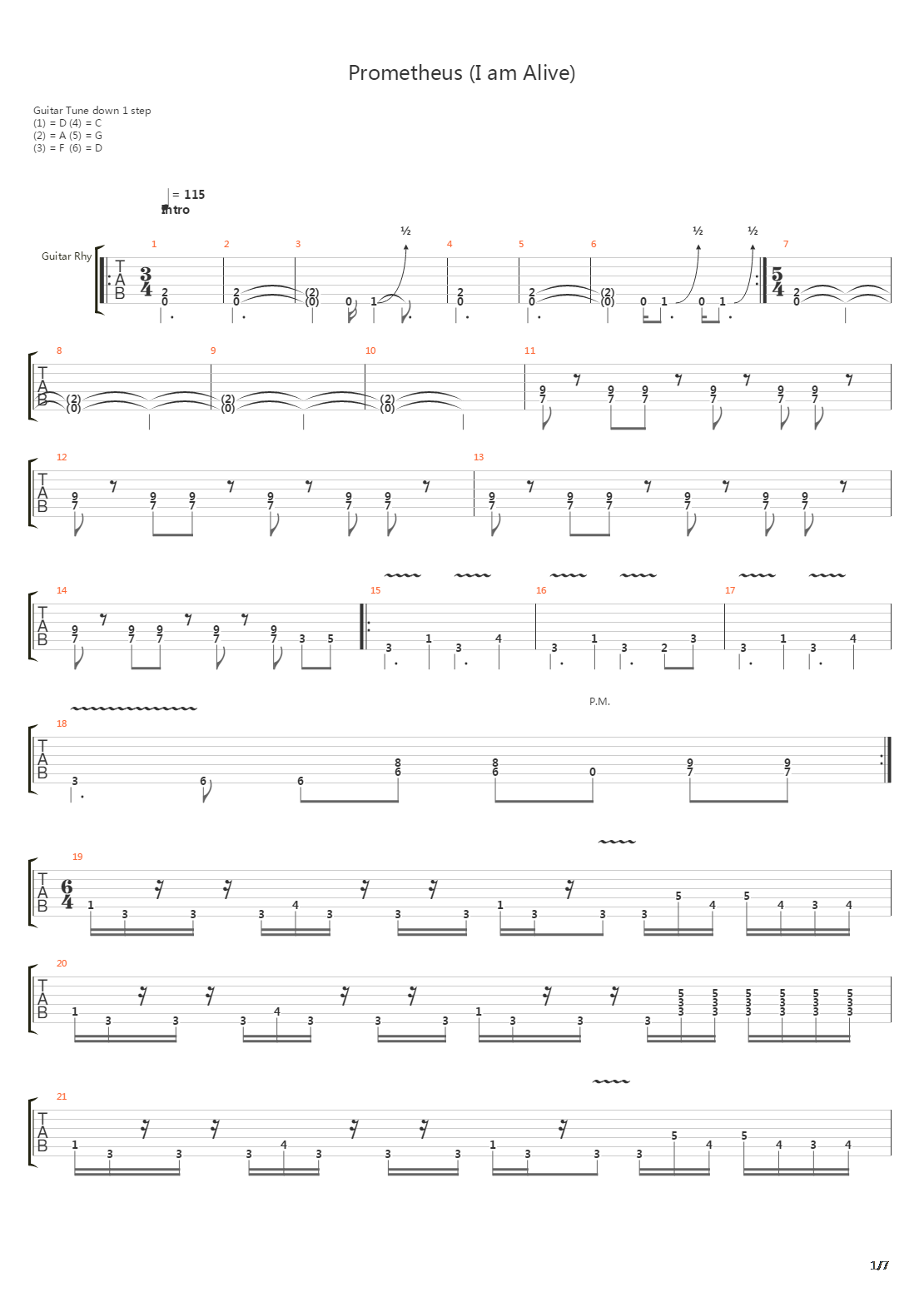 Prometheus I Am Alive吉他谱