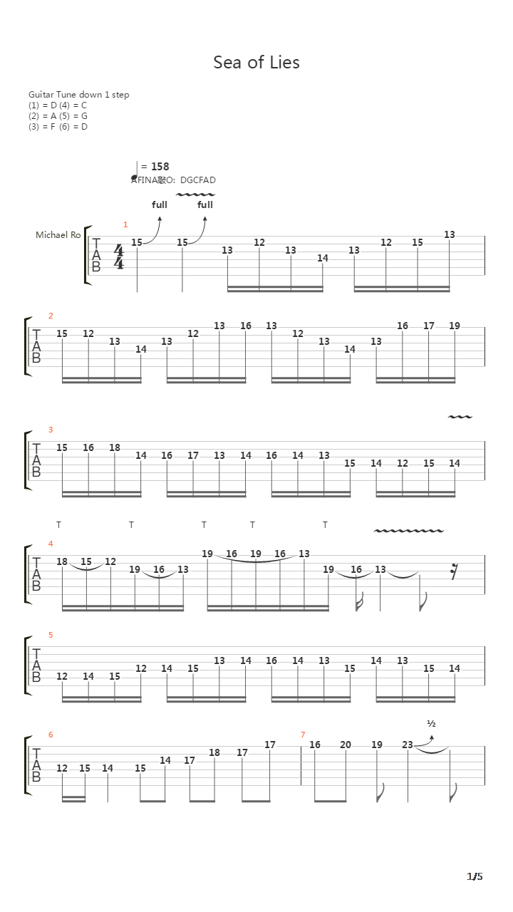 Sea Of Lies吉他谱