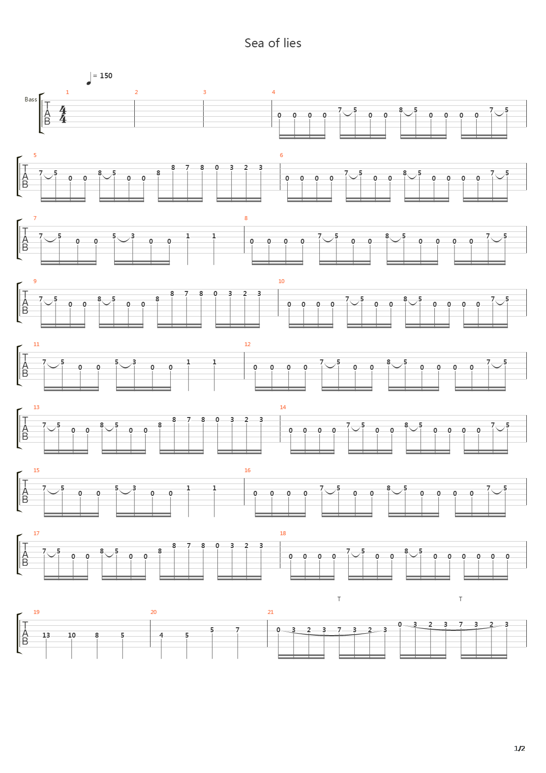 Sea Of Lies吉他谱