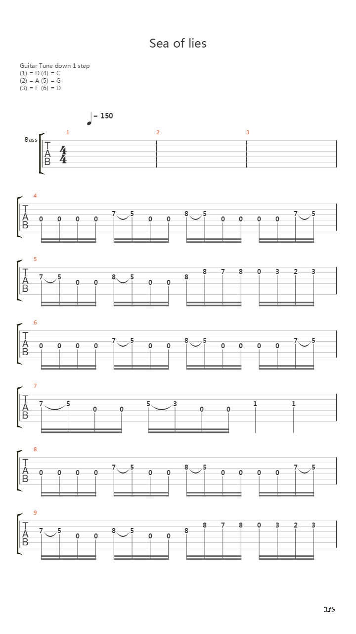 Sea Of Lies吉他谱