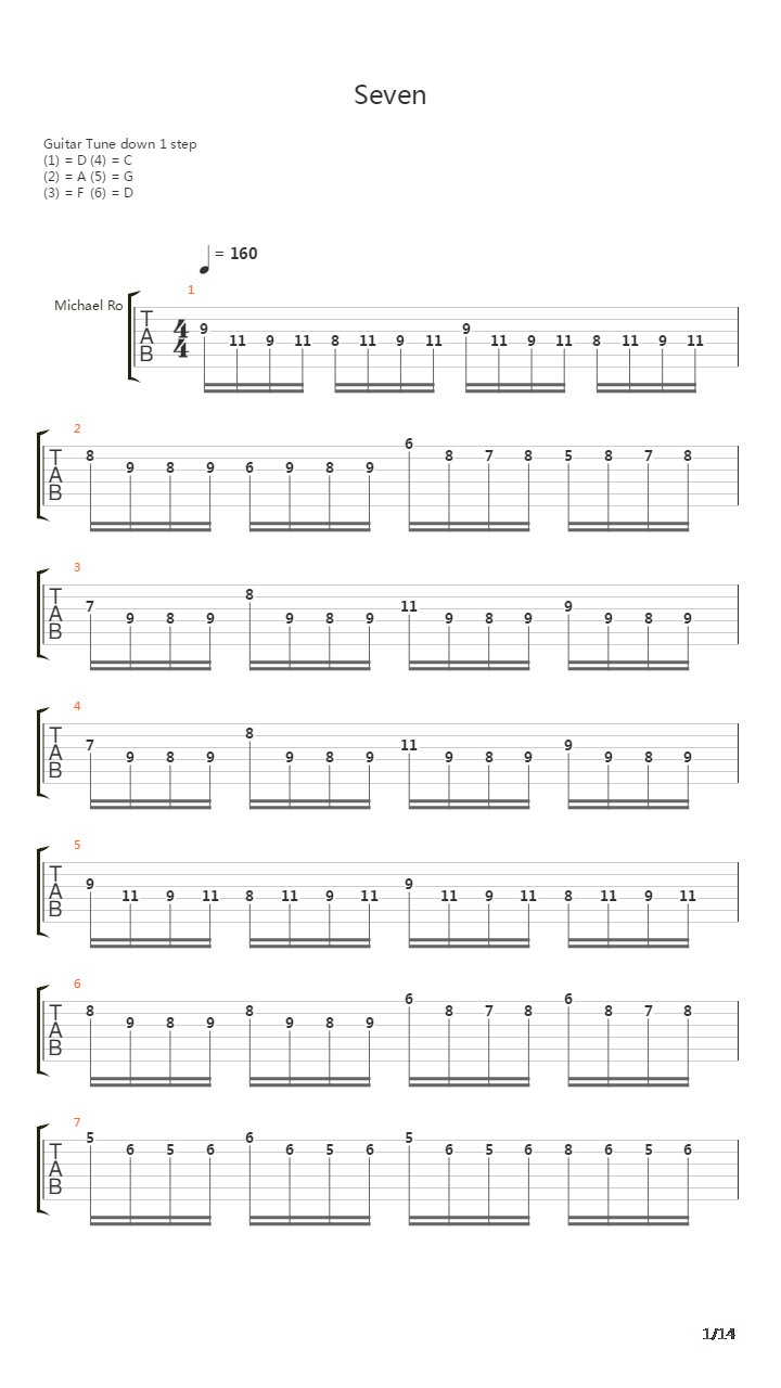 Seven吉他谱