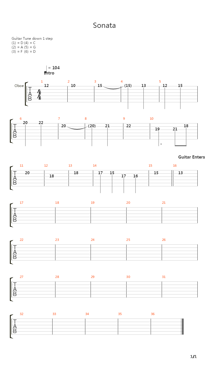 Sonata吉他谱