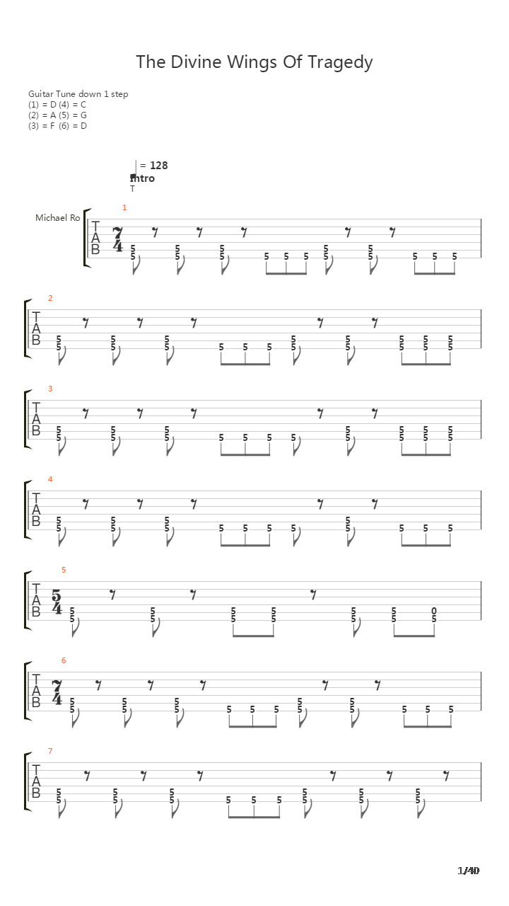 The Divine Wings Of Tragedy吉他谱