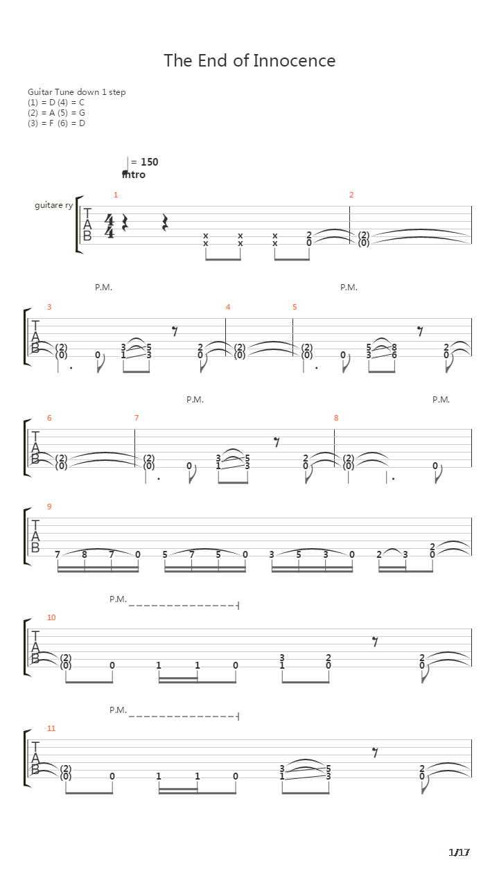 The End Of Innocence吉他谱