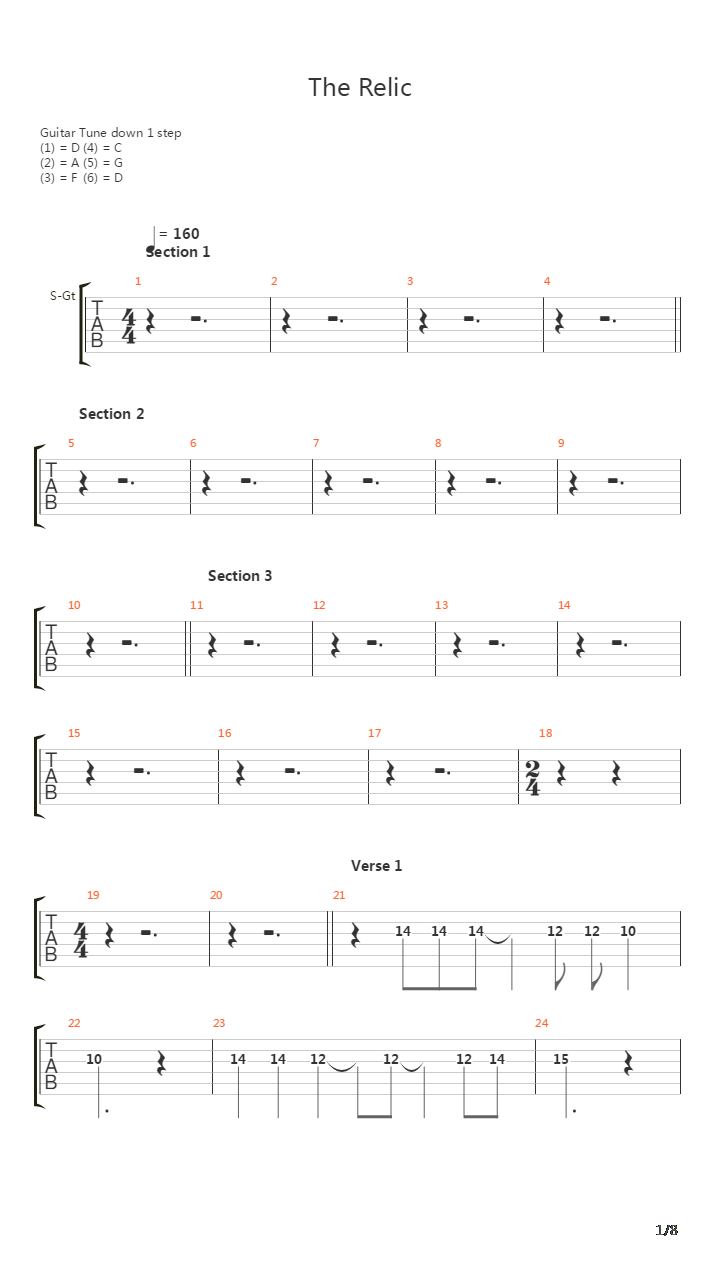 The Relic吉他谱