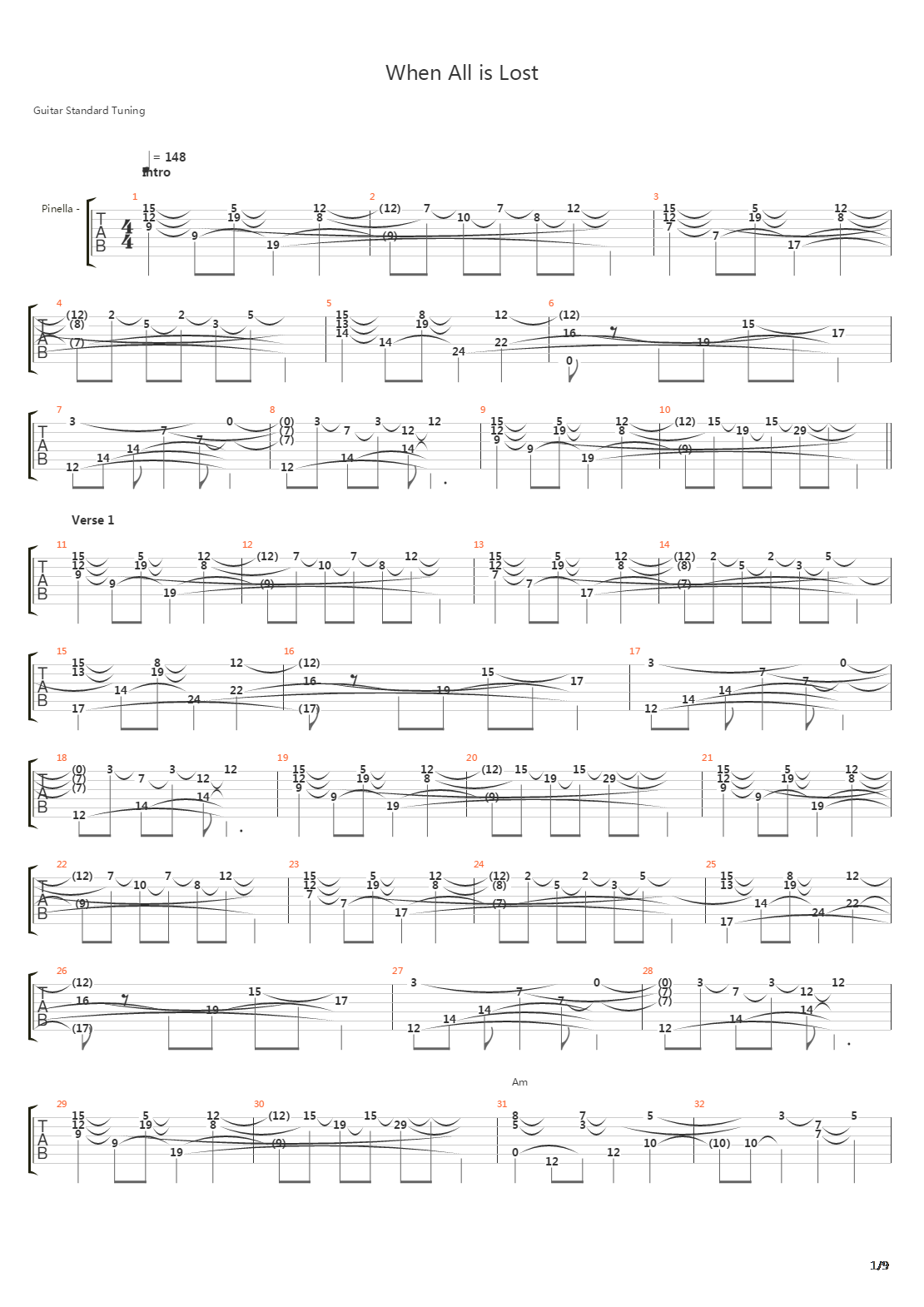 When All Is Lost吉他谱