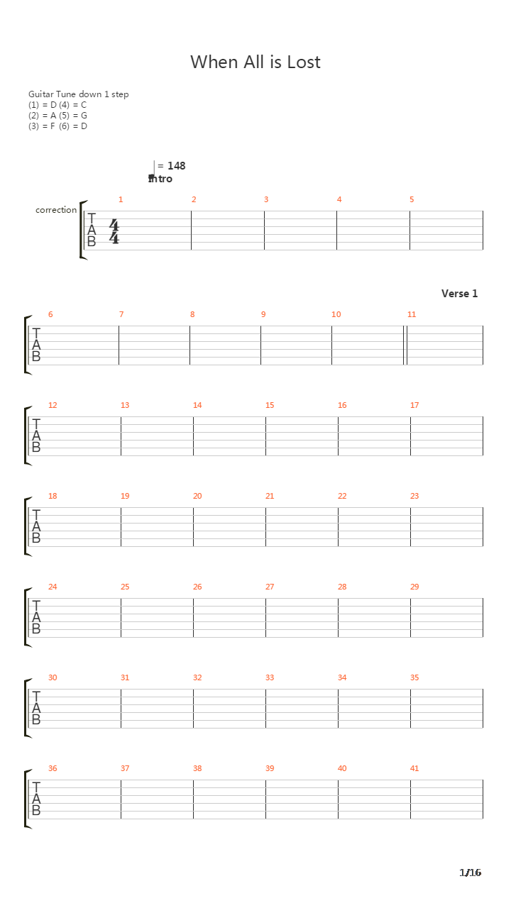 When All Is Lost吉他谱