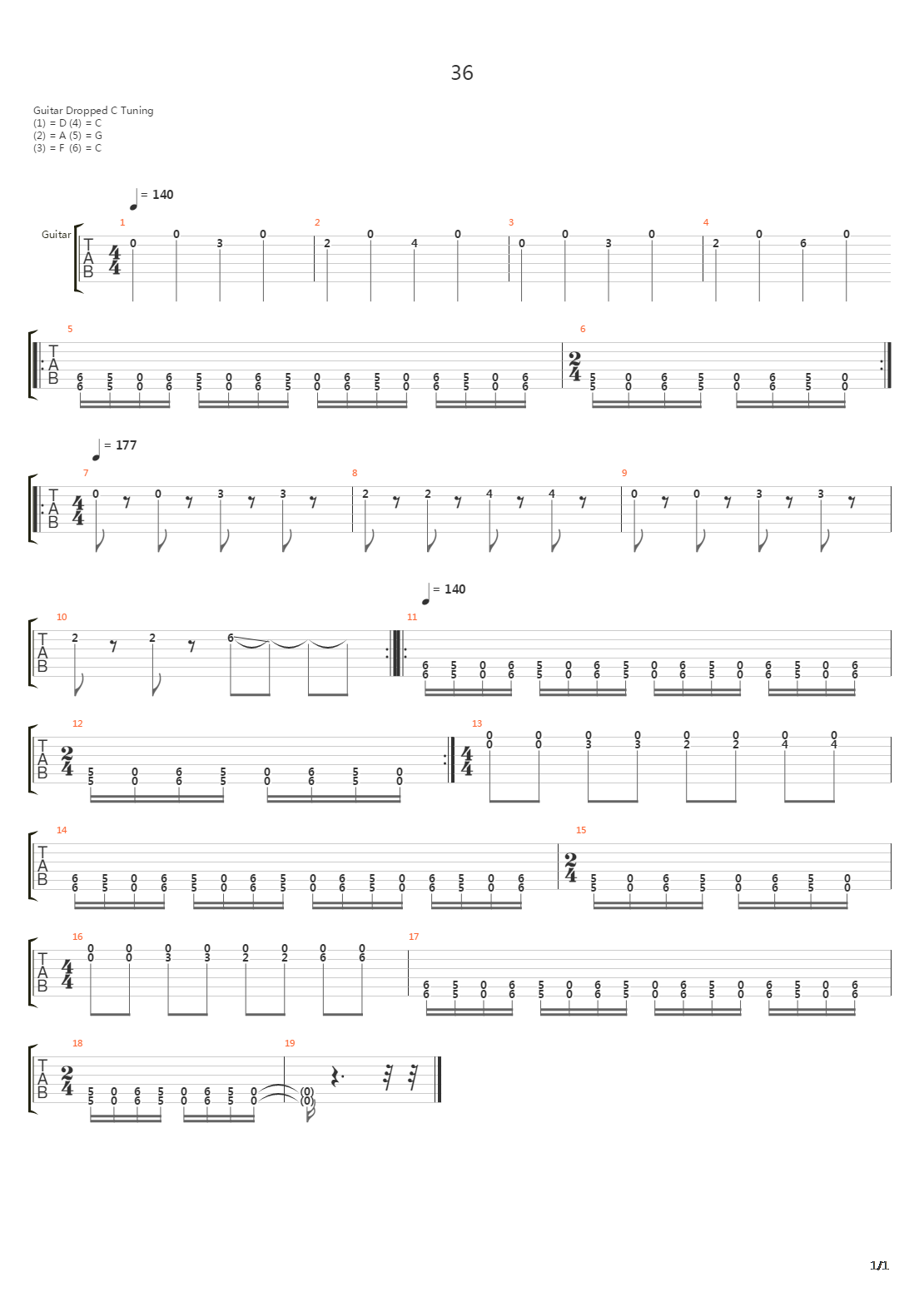 36吉他谱