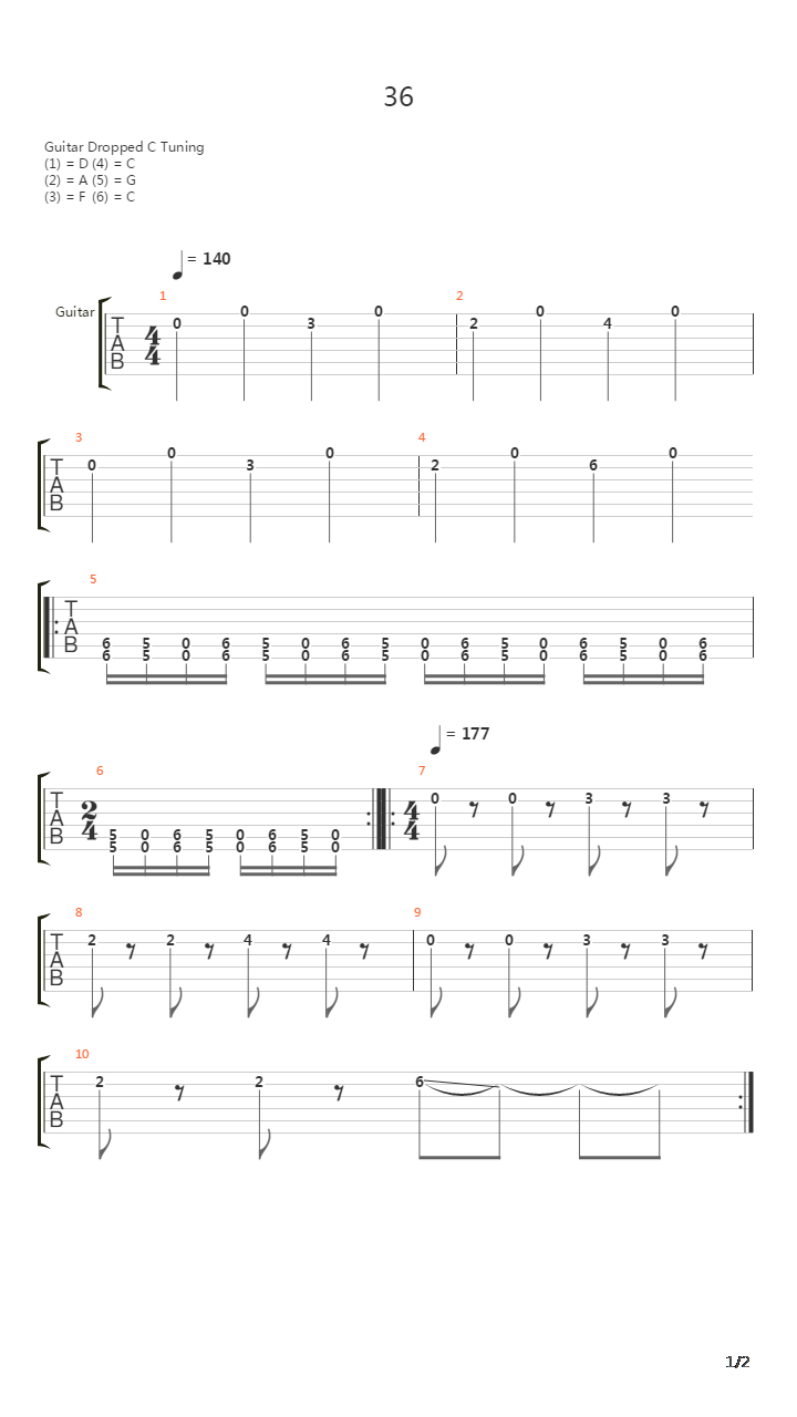 36吉他谱