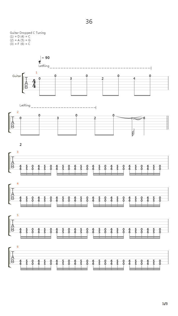 36吉他谱