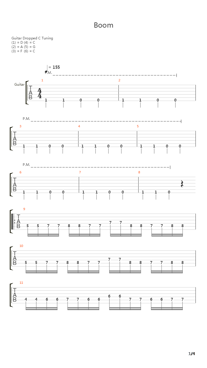 Boom吉他谱