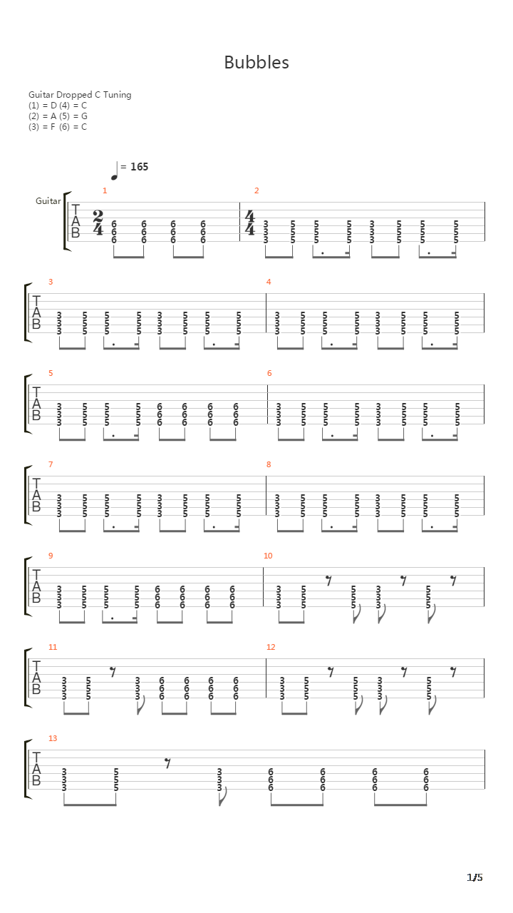Bubbles吉他谱