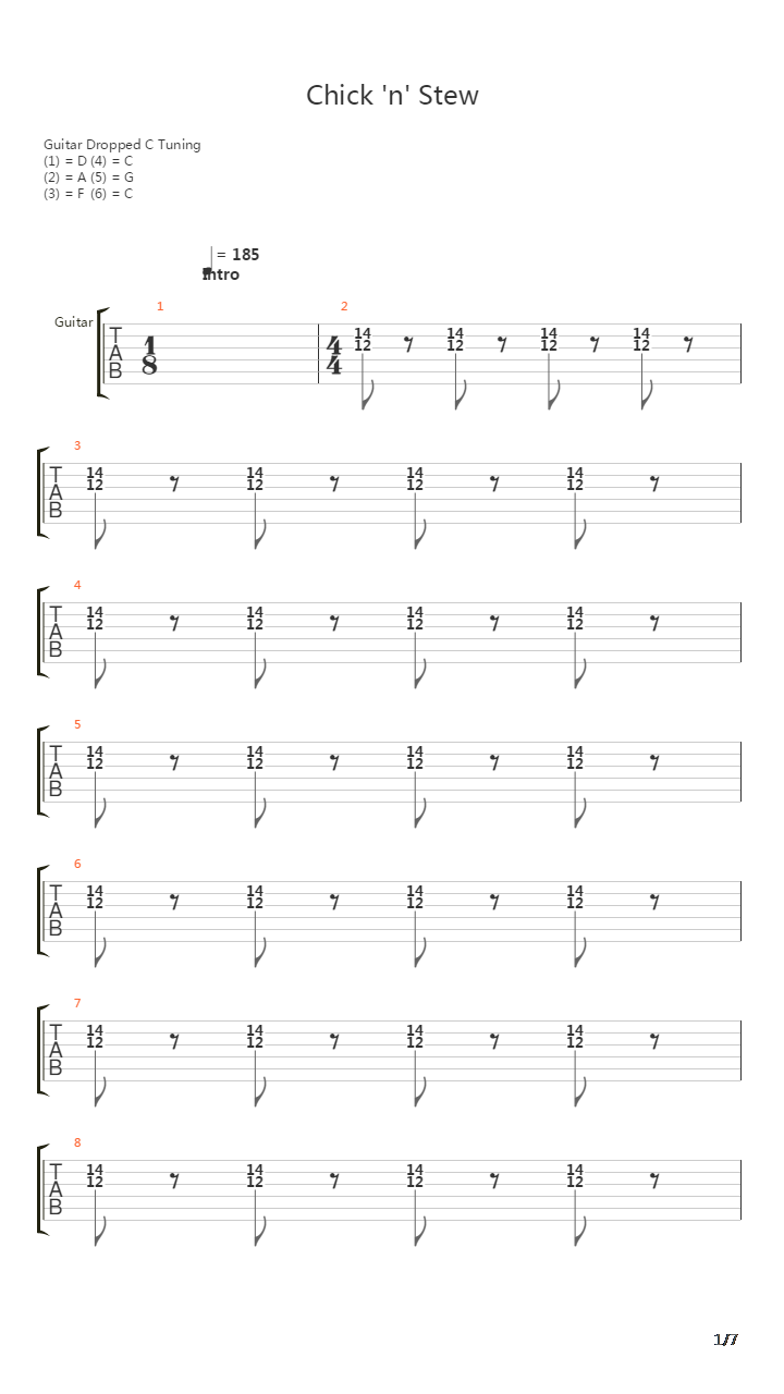 Chick N Stew吉他谱