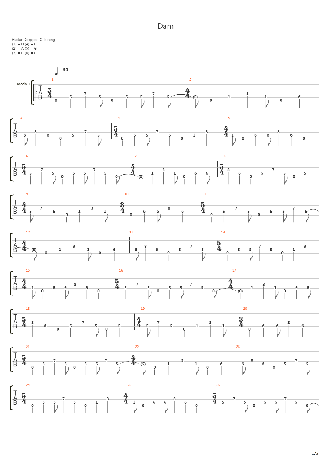 Dam吉他谱