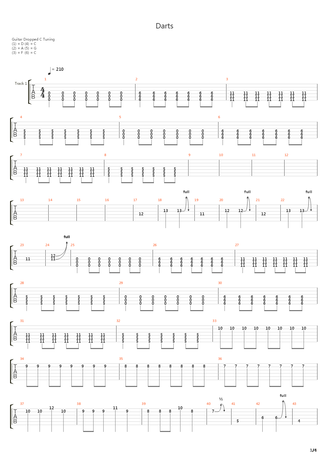 Darts吉他谱
