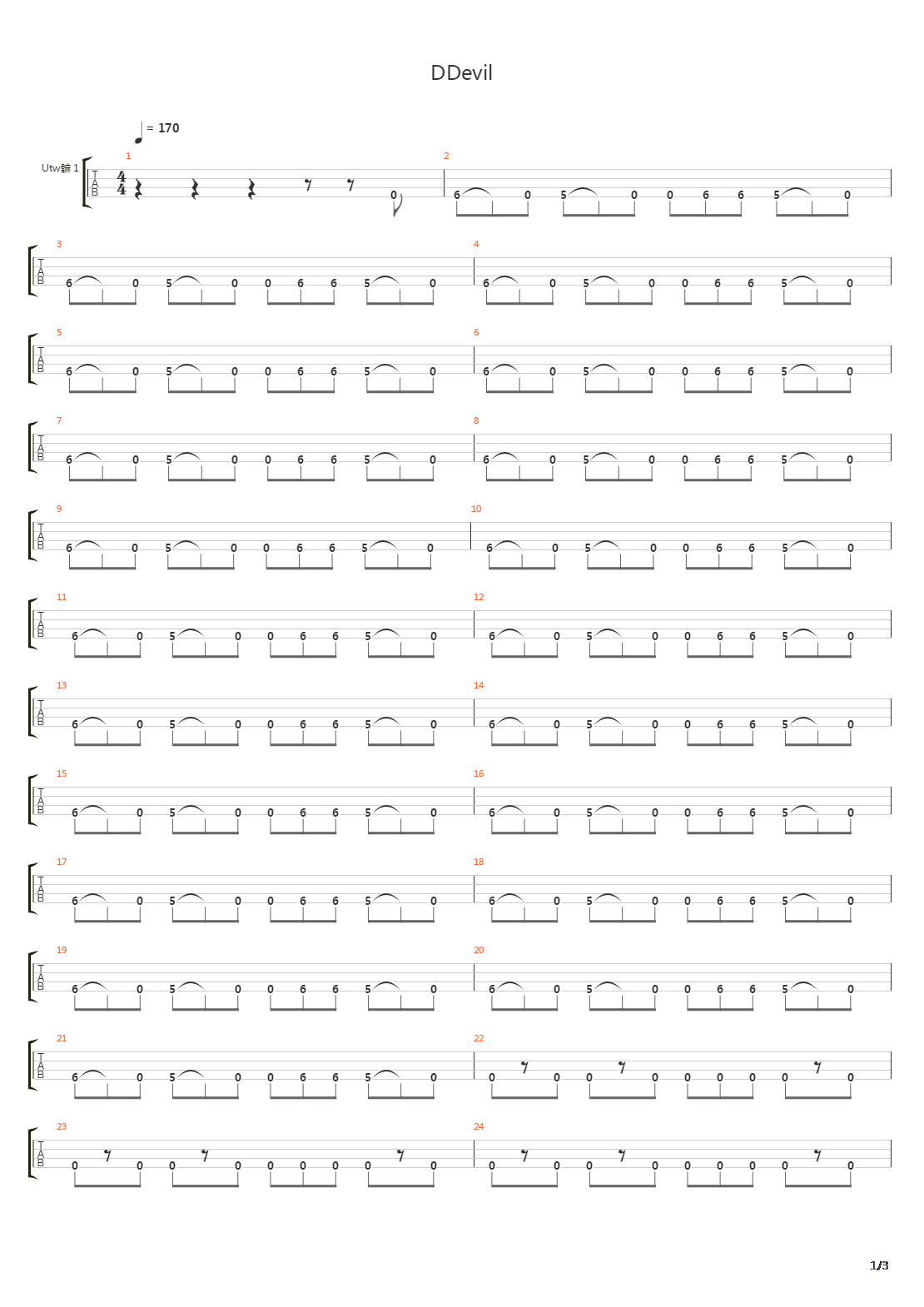 Ddevil吉他谱
