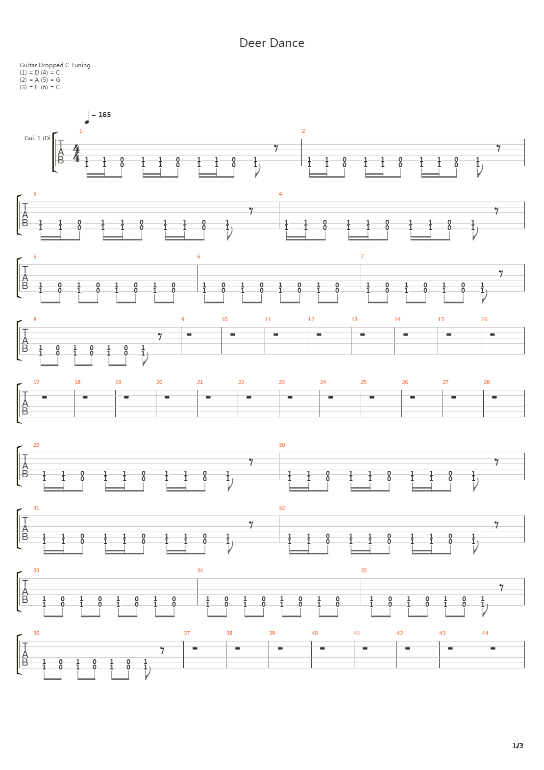 Deer Dance吉他谱