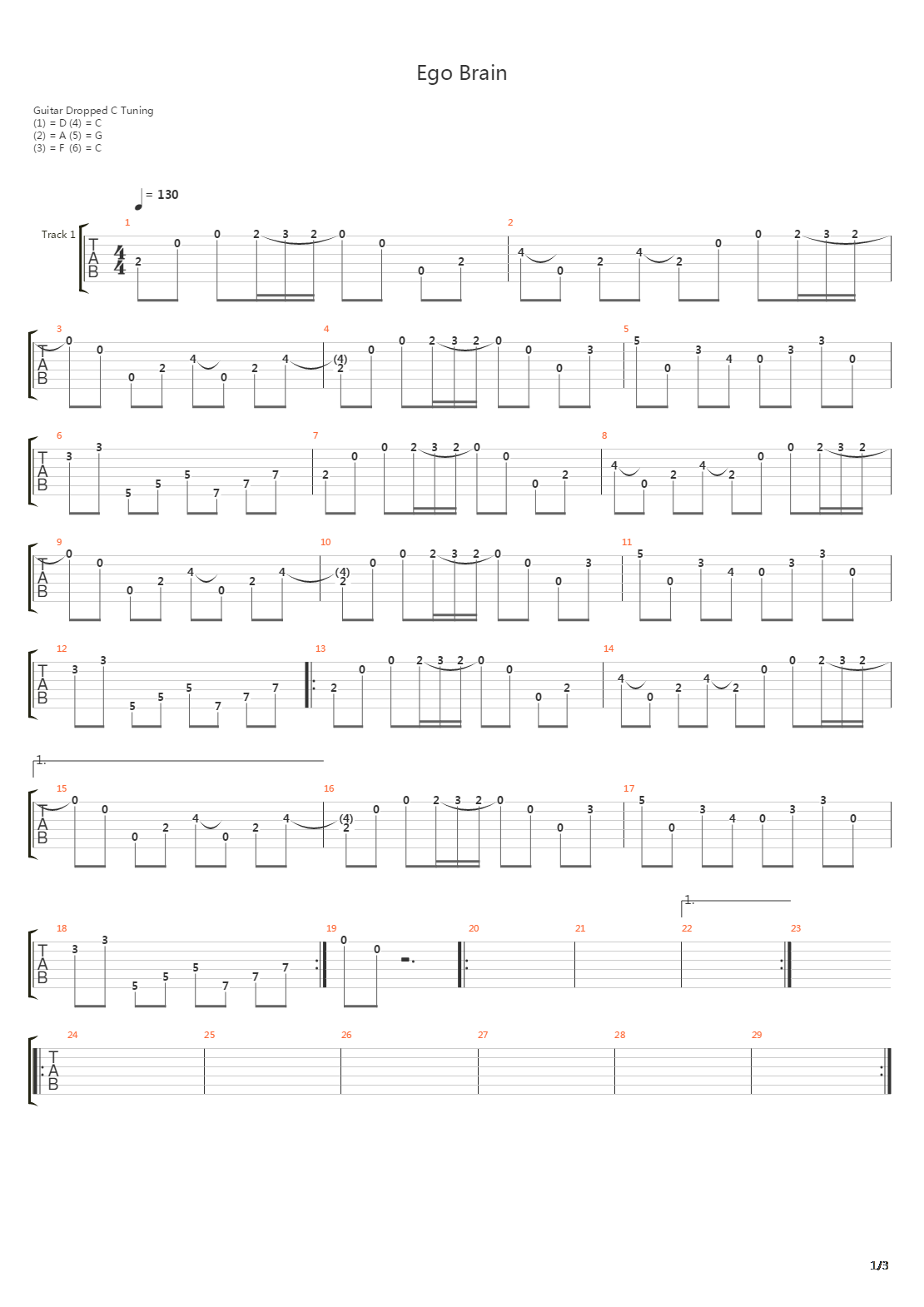Ego Brain吉他谱
