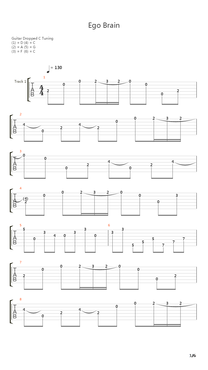 Ego Brain吉他谱