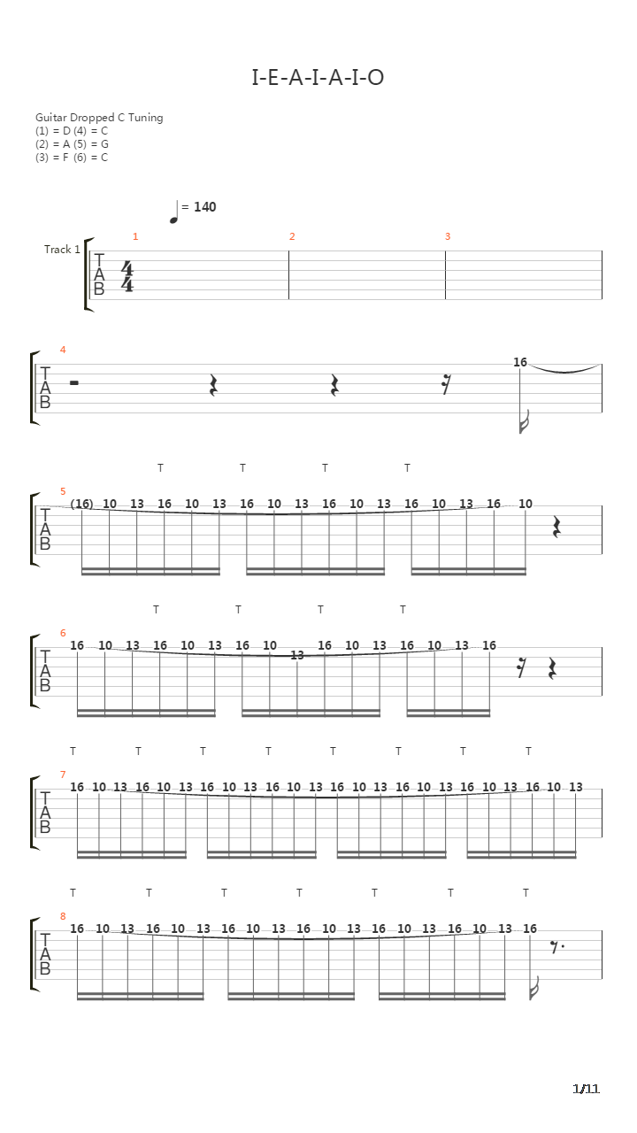 I-e-a-i-a-i-o吉他谱