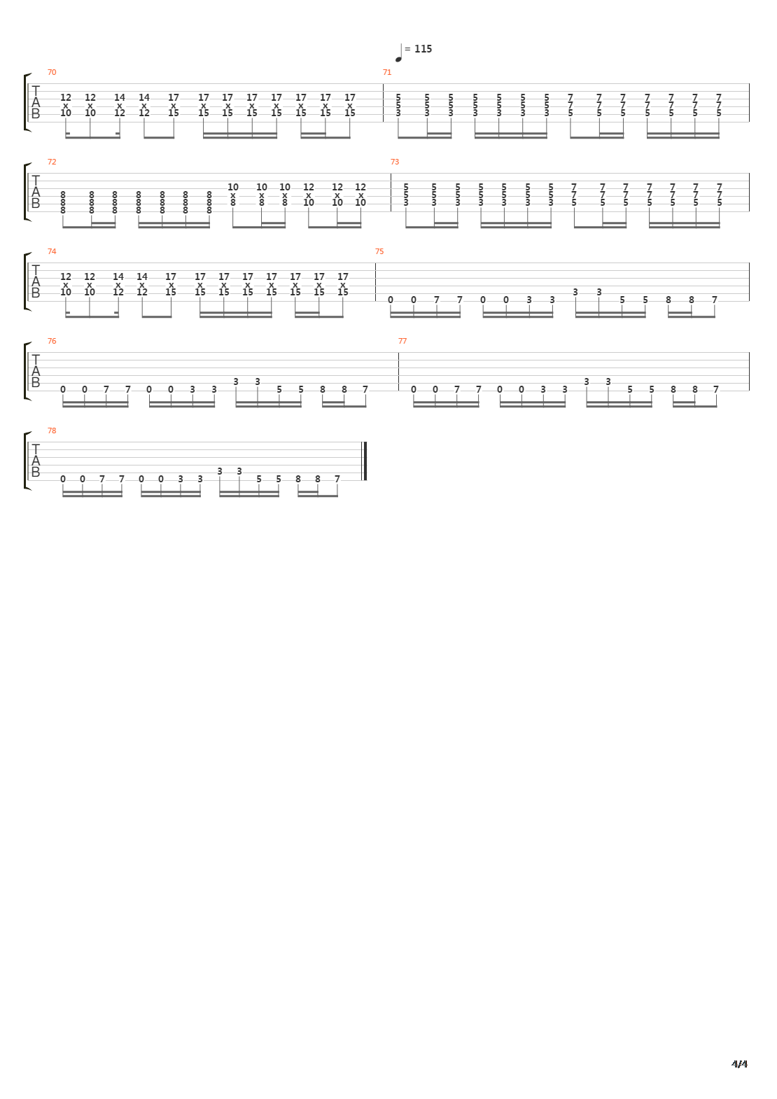 Metro吉他谱