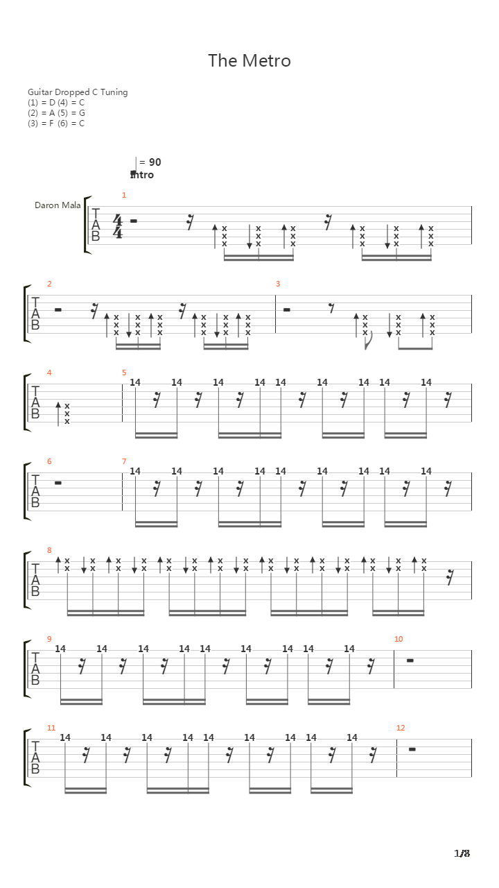 Metro吉他谱