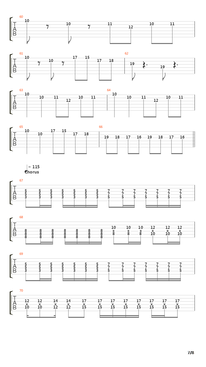 Metro吉他谱