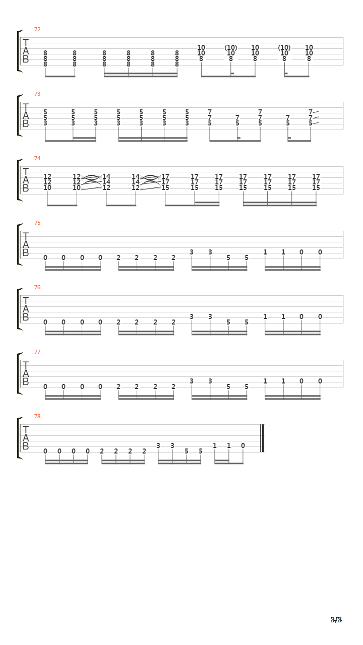 Metro吉他谱