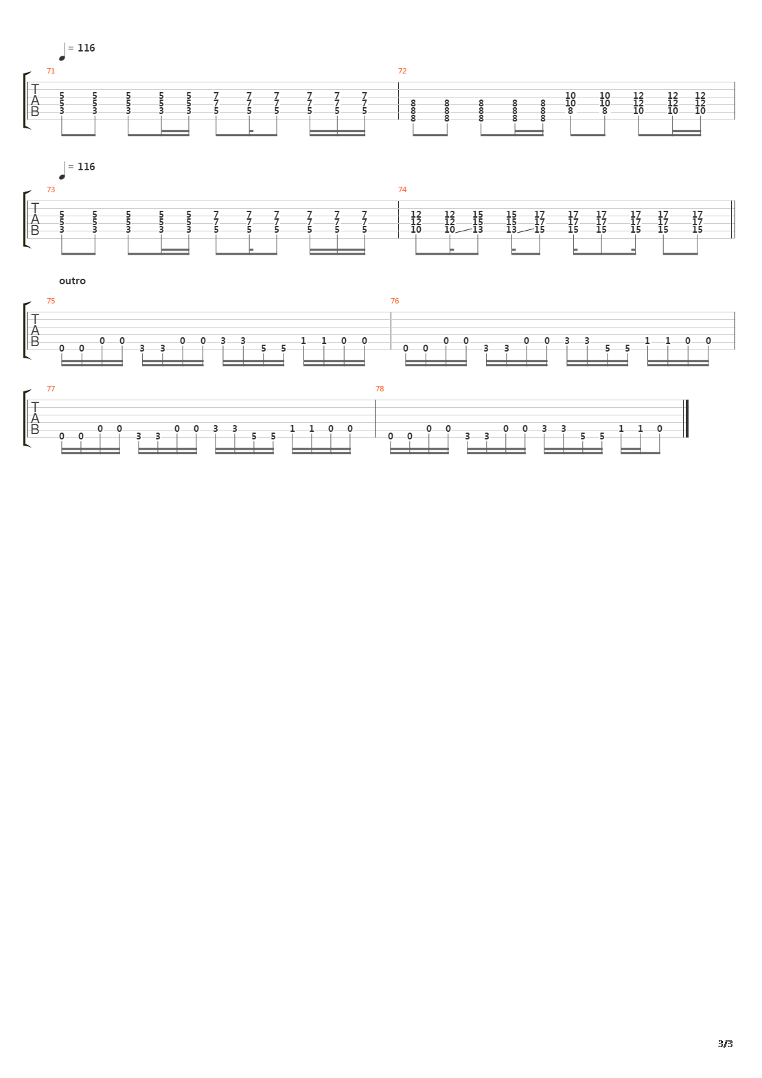 Metro吉他谱