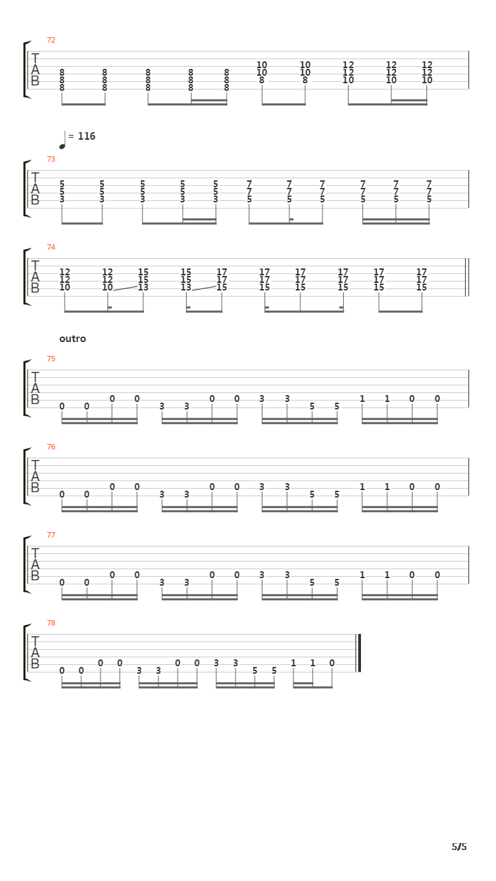 Metro吉他谱