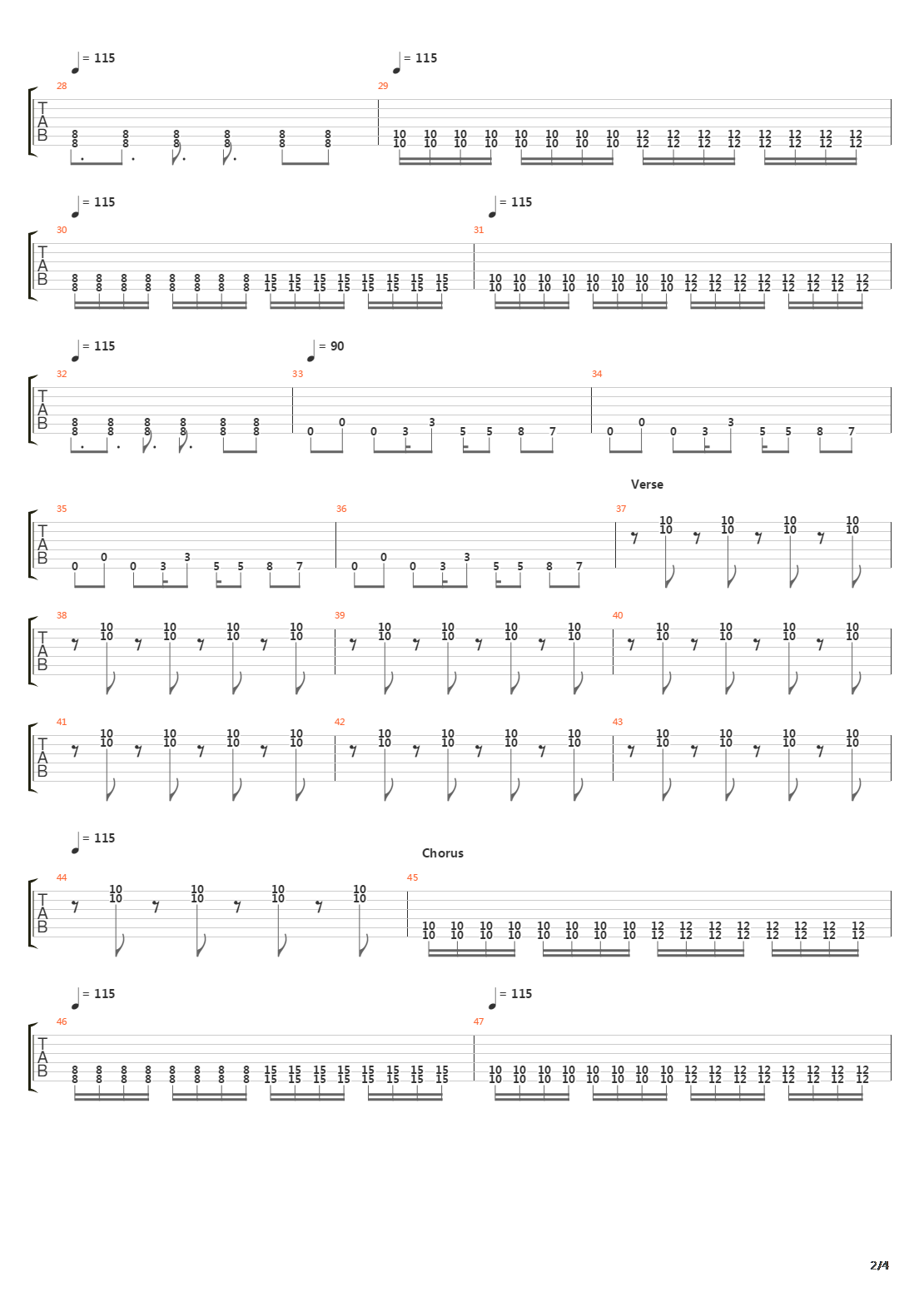 Metro吉他谱