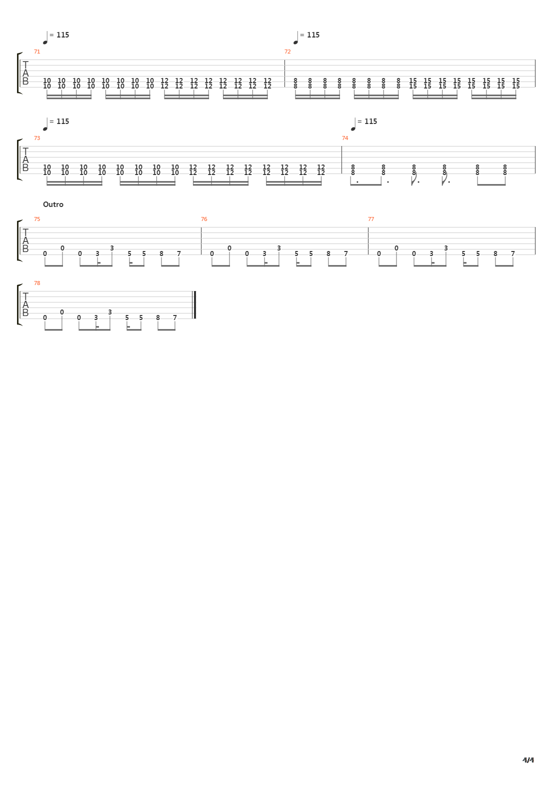 Metro吉他谱