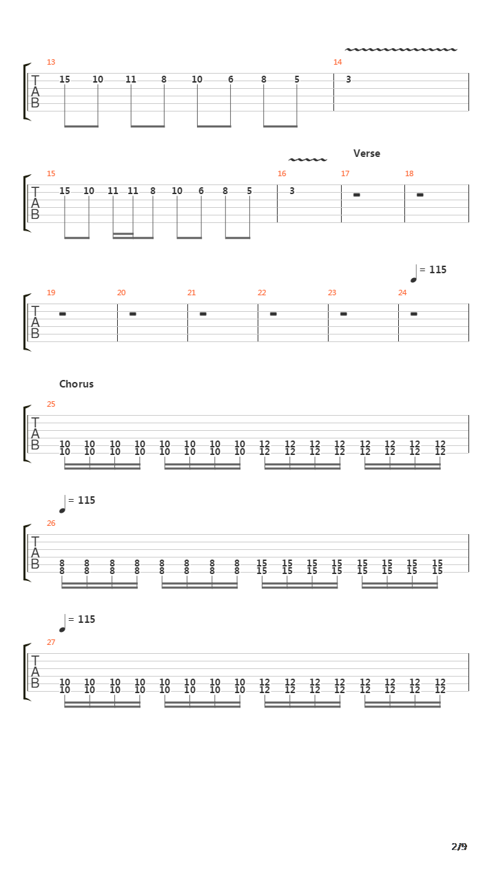 Metro吉他谱